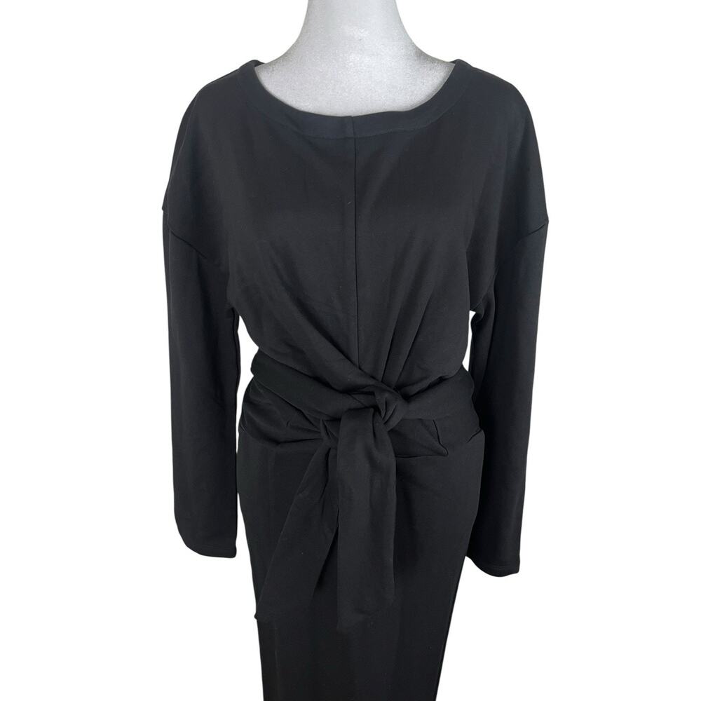 Modern Citizen Fei Cotton Tie Front Capsule Midi Dress Black NWOT Size XL - Picture 6 of 8